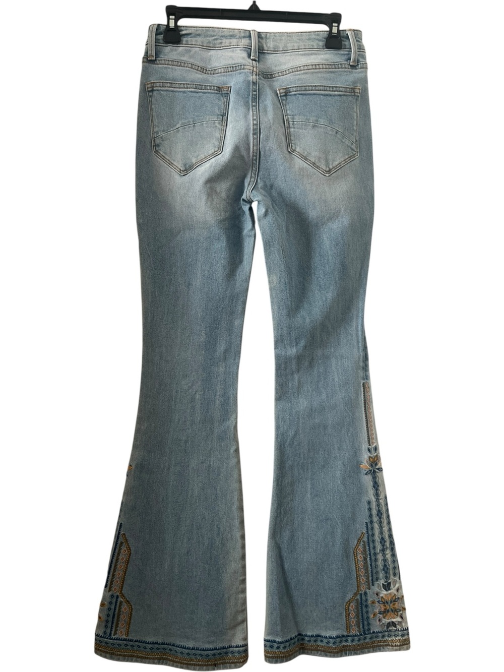 Driftwood Farrah Embroidered Flare Light Wash Jeans Size 26 - Picture 3 of 15